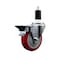 Service Caster 4'' Red Poly Swivel 1-3/8'' Expanding Stem Caster with Brake SCC-EX20S414-PPUB-RED-PLB-138 - alternate 1